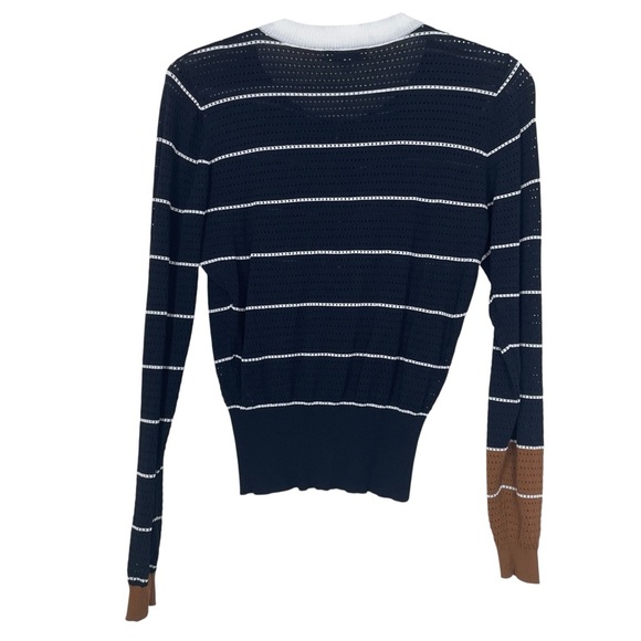 SELFWHO Black Openwork Knit Sweater Long Sleeve T-shirt Size Small - Picture 14 of 16